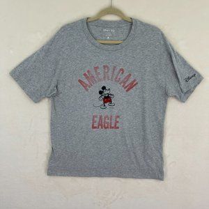Disney x American Eagle Gray Mickey Mouse Graphic Tee Men's Size Small